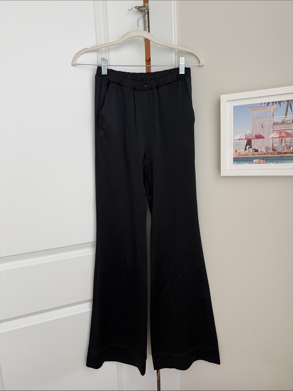 Something Navy Black Elastic-Waist Pants